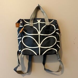 Orla Kiely Small Black Backpack